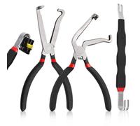 GOLD DEER 3Pcs Electrical Connector Disconnect Pliers Set, Straight, 60° Bent & Dual-Head Release Pick for Push Tab Automotive Connectors, Compatible with Bosch, Ford, GM, Toyota, Jeep, Truck & SUV