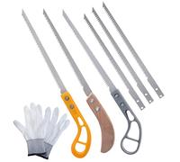 GOLD DEER 3PCS Portable Hand Saw 14 Inch With Sharp Rugged Blade for Trimming, Survival, Outdoor Gardening - Includes 3 Replacement Saw Blades and Gloves