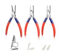 GOLD DEER 3PCS Round & Nylon Jaw Eyeglasses Frame Pliers Nose Pad Arm Adjusting Pliers Flat Nose Nylon Jaws Pliers Optical Pliers Set for Eyeglass Repair and Assembly and Adjustment Eyeglass Pliers