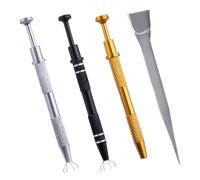 GOLD DEER 4PCS Piercing Ball Grabber Tool Stainless Steel Jeweler's Pick Up Tool 4 Prong Diamond Claw Tweezers Pearl Grabber Pick Up Tool for Tiny Objects Ic Chips Chip Electronic Components