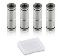 GOLD DEER 5PCS Copper Nickel Plating Straight Union Connect Metric 6MM OD Pneumatic Push to Connect Air Line Fittings Brass Push to Connect Air Fittings with Storage Box Nickel-Plated Copper