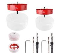 GOLD DEER 6Inch & 4Inch Hole Saw for Recessed Lights and Can Lights Hole Saw Dust Bowl Kit with Dust Bowl Drill Hole Cutter Kit for Wood, Ceiling, Plastic and Metal,Bi-Metal Construction