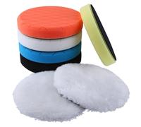 GOLD DEER 7Pcs 6Inch (150mm) Polishing Pads Compound Buffing Polishing Pads Waffle Foam Buffing Pads Wool Pad for Backing Plate RO/DA/GA Car Polisher Boat Compounding, Polishing and Waxing