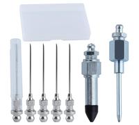 GOLD DEER 7pcs Grease Gun Needle Accessory Set Including 5 Grease Needle Nozzles 1 Grease Needle Dispenser 1 Rubber Nipple Adapter Grease Injector Needle Tip Fitting Coupler for Confined Spaces