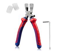 GOLD DEER 8" Glass Breaking Pliers Flat Jaws with Rubber Tips Heavy Duty Key Fob Pliers for Key Fob Hardware Install and Stained Glass Work, Attach Allen Key and 1 Pair of Rubber Tips