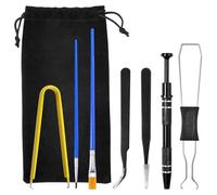 GOLD DEER 9 Piece Mechanical Keyboard Tool Kit 2-in-1 Keycap & Switch Puller IC Extractor4-Jaw Precision Gripper 2 Detail Brushes Straight & Curved Tweezers Storage Pouch for Cleaning & Maintenance