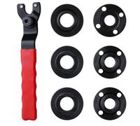 GOLD DEER Angle Grinder Spanner Wrench with 5/8" -11 Grinder Flange Nut Adjustable Angle Grinder Wrench and 6Pcs Grinder Lock Nuts Grinder Flange Angle Wrench Spanner Metal Lock Nut Grinder Tool