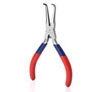GOLD DEER Bent Needle Nose Pliers with Serrated Jaw | Mini Bent Long Nose, Tweezer Long Nose, Micro Jewelry Pliers, Comfort Grip Handles, For Bending Wire Gripping