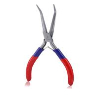 GOLD DEER Bent Nose Pliers with Smooth Jaw Mini Jewelry Pliers with Comfort Grip Handles for Bending Wire Gripping