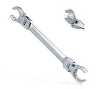 Gold Deer Flaring Nut Wrench with Flex Head, 19 x 21 mm, Metric Flaring Tool, Double Flexible Flare Nuts, Line Wrench, Flare Tool, Flex Tools, 40 Cr for Car Repairs