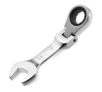 GOLD DEER Flex Head Stubby Ratcheting Combination Wrench 14mm 72-Teeth Ratcheting Combination Wrench Spanner CR-V Steel for Fasteners Nut Bolt, Ideal for Automotive Repair and Maintenance