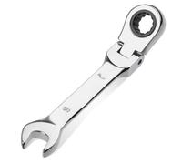 GOLD DEER Flex Head Stubby Ratcheting Combination Wrench 8mm 72-Teeth Ratcheting Combination Wrench Spanner CR-V Steel for Fasteners Nut Bolt, Ideal for Automotive Repair and Maintenance