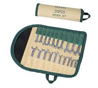 GOLD DEER Mini Wrench Set - Standard Metric & SAE 5/32"-7/16", 4-11mm, Extra Slim Spanner, Open End & Box End Ignition Wrenches, Combination Wrench Set, Storage Roll Pouch