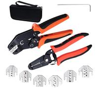 GOLD DEER Solar PV Panel Crimping Tool Kit Professional Ratchet Crimping Tool for Pre-Insulated terminals Dupont Terminal Bare Terminal Coaxial Cable Insulated Terminals Photovoltaic terminals