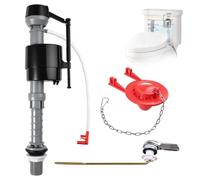 GOLD DEER Toilet Flusher Replacement Kit, Toilet Repair Kit Inside Tank | Quiet Water-Saving, Height Adjustable Fill Valve with Threaded Flow Control Knob, 2-Inch Flapper, Toilet Handle Lever