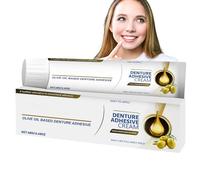 Gold Denture Adhesive Cream,Thermoplastic Denture Adhesive Cream,Comfortable Non-Glue Long Holding Reliner,Strong Hold Dental Adhesive for Refitting and Tightening,Olive Oil Based Premium（68G）
