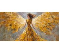 Gold Diamond Art Kits Adults, DIY 5D Large Diamond Painting Angel Full Square Drill Crystal Art Kits 19.7x39.4 Inch, Embroidery Cross Stitch Canvas Painting by Numbers for Home Wall Decor Gifts (SQ2)