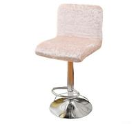 Gold Diamond Pattern Stretch Velvet Cover for Low Back Chairs and Bar Stools with Enhanced Elastic Stability (pink)