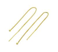 Gold Dipped Sterling Silver Ball Bead Pull Through Earrings