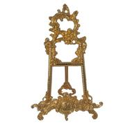 Gold Display, Metal Tabletop Easel, Vintage Quran Holder, Folding Bible Organizer, Decorative Bookshelf,Sleek & Modern Look, for Books, Plates, Photos & More, Golden