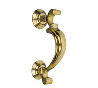 Gold Doctor Door Knocker for Front Door | Polished Solid Brass Gold Knockers with Strike Plate | UPVC | Doctor Front Door Furniture with a Unique Design