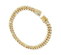 Gold Dog Chain Collar - 25cm Gold Plated Alloy Dog Collar | Elegant Diamond Inlay Chain For Pets | Designed To Be A Sec Accessory