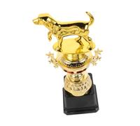 Gold Dog Tournament Trophy with Standing Dog Topper and Black Base