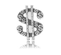Gold Dollar Sign Brooch Pin for Women Men Dainty Rhinestone Dollar Money Symbol $ Bling Lapel Pin Vintage Sparkly Crystal Money Brooch Badge Trendy Jewelry Gift, Extar Large, Alloy Steel, cubic