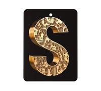 Gold Dollar Sign Car Air Freshener Hanging, Long Lasting Scented Car Aromatherapy Tablets, Square Fragrance Scented Cards for Vehicles, Bedroom, Wardrobe Black-style
