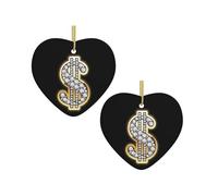 Gold Dollar Sign Christmas Tree Ceramic Hanging Bauble Personalised Xmas Baubles Cute Christmas Ornaments Gifts For Kids Family Friends