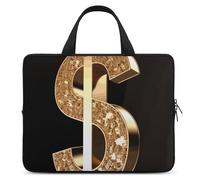 Gold Dollar Sign Laptop Bag Durable Laptop Sleeve Water-Resistant Notebook Bag for Computer Or Tablet