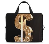 Gold Dollar Sign Laptop Bag Durable Laptop Sleeve Water-Resistant Notebook Bag for Computer Or Tablet