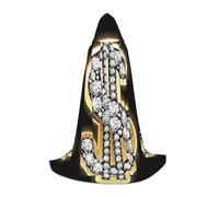 Gold Dollar Sign Print Medieval Cloak Wizard Robe Cloak With Hood Renaissance Cape Halloween Costume Cosplay Prop