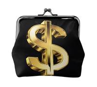 Gold Dollar Sign - Print Women's Compact Coin Purse with Lock Waterproof for Travel Gifts