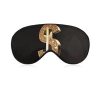 Gold Dollar Sign Sleep Mask for Women Men Side Sleeper Eye Cover with Adjustable Strap Soft Breathable Blackout Mask Slip-Free Deep Sleeping Travel Essentials
