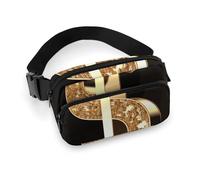 Gold Dollar Sign Waist Bag Fashion Fanny Bag with Adjustable Strap for Outdoor Workout Cycling Unisex, white, 20x13cm, Waist Bag
