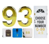 Gold Door Numbers Stick On, 0-99, Letters A, B, C, D, 3'' House Numbers Self Adhesive Stickers, For Doors, Mail Boxes, Hotel Rooms (93)
