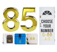 Gold Door Numbers Stick On, 0-99, Letters A, B, C, D, 3'' House Numbers Self Adhesive Stickers, For Doors, Mail Boxes, Hotel Rooms (85)