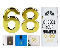 Gold Door Numbers Stick On, 0-99, Letters A, B, C, D, 3'' House Numbers Self Adhesive Stickers, For Doors, Mail Boxes, Hotel Rooms (68)