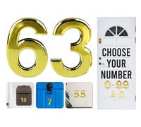 Gold Door Numbers Stick On, 0-99, Letters A, B, C, D, 3'' House Numbers Self Adhesive Stickers, For Doors, Mail Boxes, Hotel Rooms (63)
