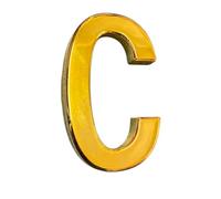 Gold Door Numbers Stick On, 0-99, Letters A, B, C, D, 3'' House Numbers Self Adhesive Stickers, For Doors, Mail Boxes, Hotel Rooms (C)