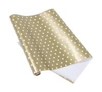 Gold Dot Gift Wrapping Paper Roll, Christmas Birthday Party Decoration | Aluminized Paper, Smooth Folding, Embossed Classic Dots, for Boxes, Bags Inserts, Showers and Retail Presentation