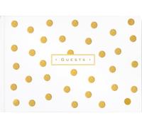 Gold Dots Leather Guest Book