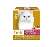 Gold Double Delicacies 8 X 85g - That Is Why Gold Has Created Double Delicacies, Delicious Recipes To Spoil Your Cat’s Sophisticated Palate With A Different Taste Experience Every Day