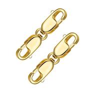 Gold Double Necklace Clasp Bracelet Clasp Jewelry Clasp, 2PCS Sterling Silver 925 14k Goldplatd Double Lobster Clasp Claw Large Clasps, Gold Necklace Extension Connector Clasps 10mm Jewelry Making