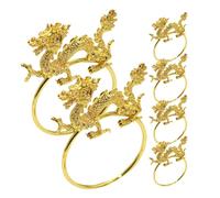 Gold Dragon Napkin Rings 6pcs Zinc Alloy Dining Table Holder | Chinese New Year Set, Everyday Dining Use, Delicate Elegant Design, Six-piece Pack