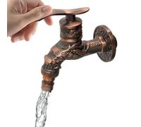 Gold Dragon Outdoor Faucet - Artistic Wall Mounted Spigot Gardens, Antique Style Decorative Tap | Backyard Nostalgia Bibcock, Engraved Vintage Dragon Water Faucet for Outdoor Decoration Accessories