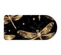 Gold Dragonflies with Detailed Sparkling Wings Mouse Pad Gaming, 29.1 x13.8 inch Long Computer Keyboard Mouse Mat Non-Slip Base, Large Desk Pad for Gamer Office Home