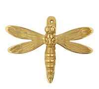 Gold Dragonfly Door Knocker for Front Door | Polished Solid Brass Gold Knockers with Strike Plate | UPVC | Dragonfly Front Door Furniture with a Unique Design
