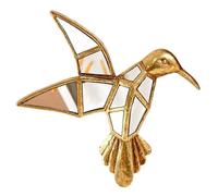 Gold Dragonfly Mirror Wall Decor - Gold, Handmade Dragonflys Wall Decor, Creative Butterfly Mirror Glass WallDecor, Perfect for Victorian and European Themed Homes (Hummingbird)